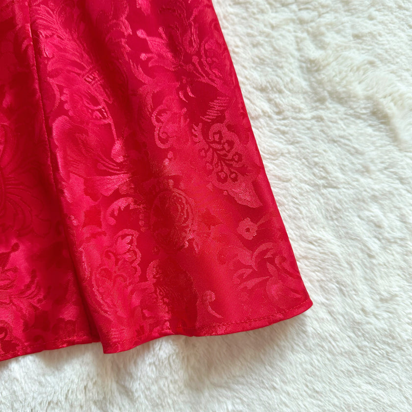 1990's scarlet petal slip dress