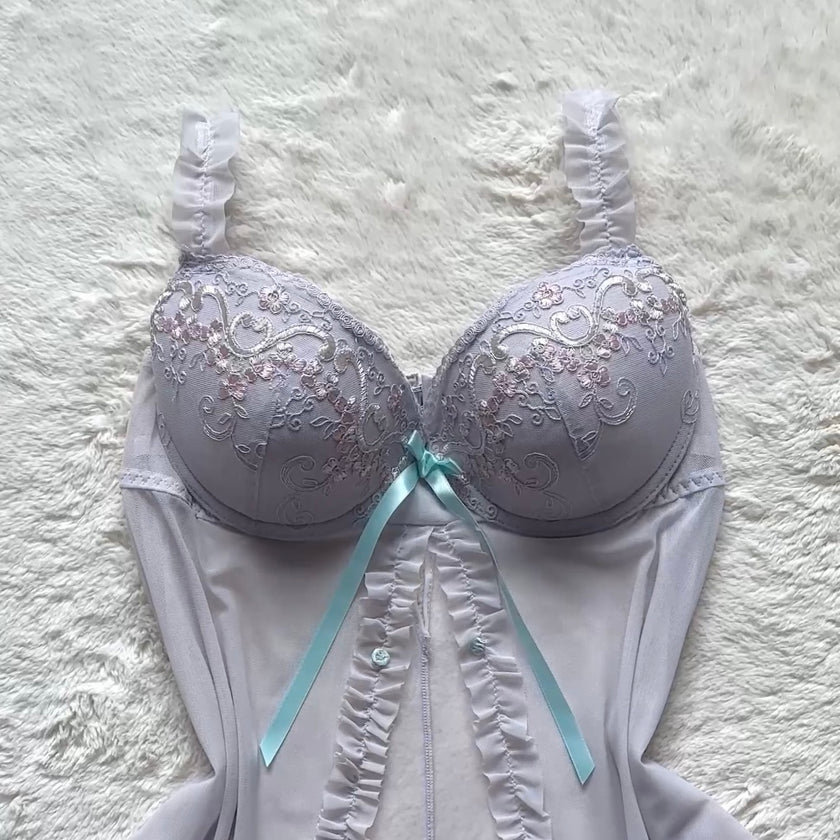 2000's seaglass ruffle slip set