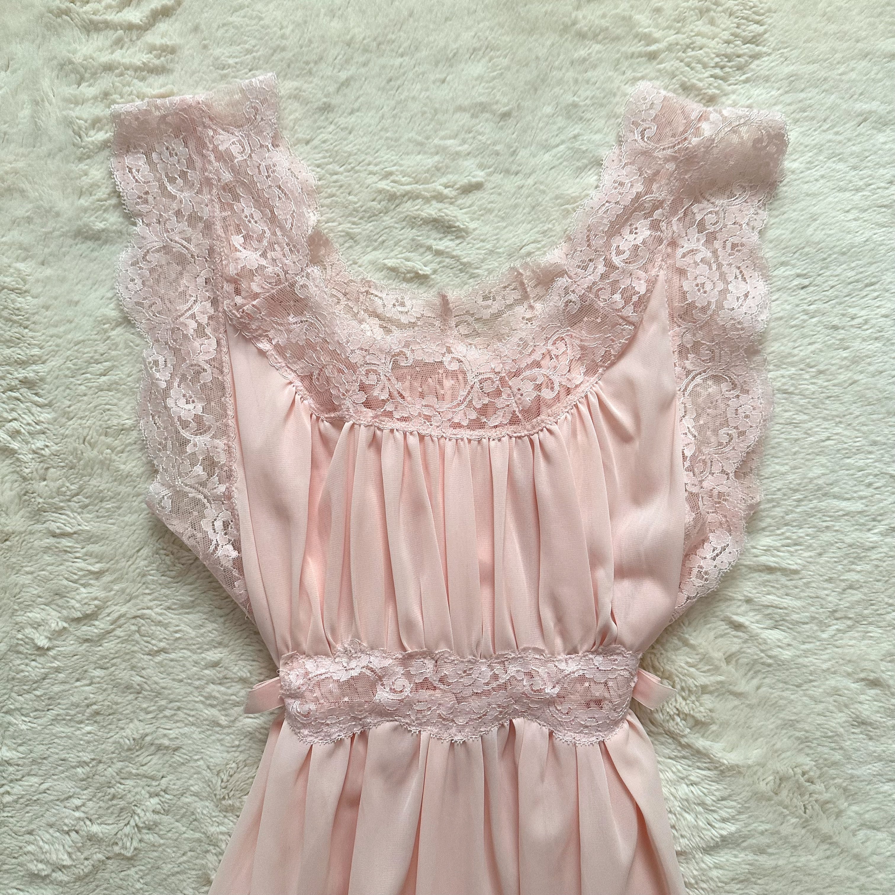 1980's blush whisper slip dress