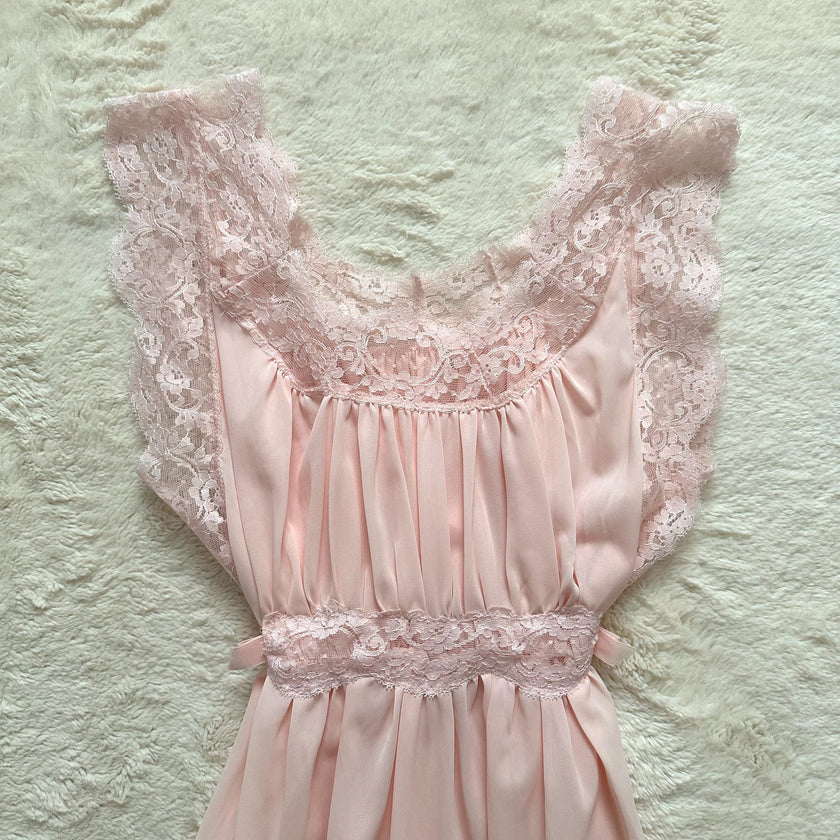 1980's blush whisper slip dress