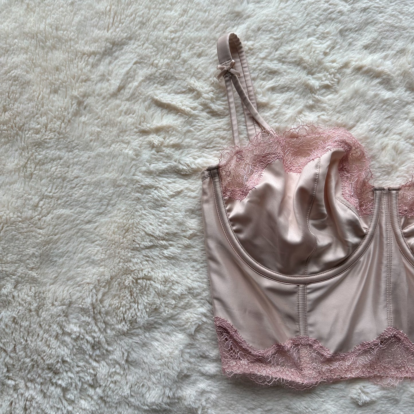 2019 cream + pink longline balconette bra