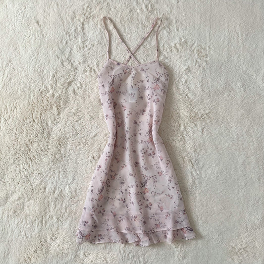 1990's quiet bloom slip dress