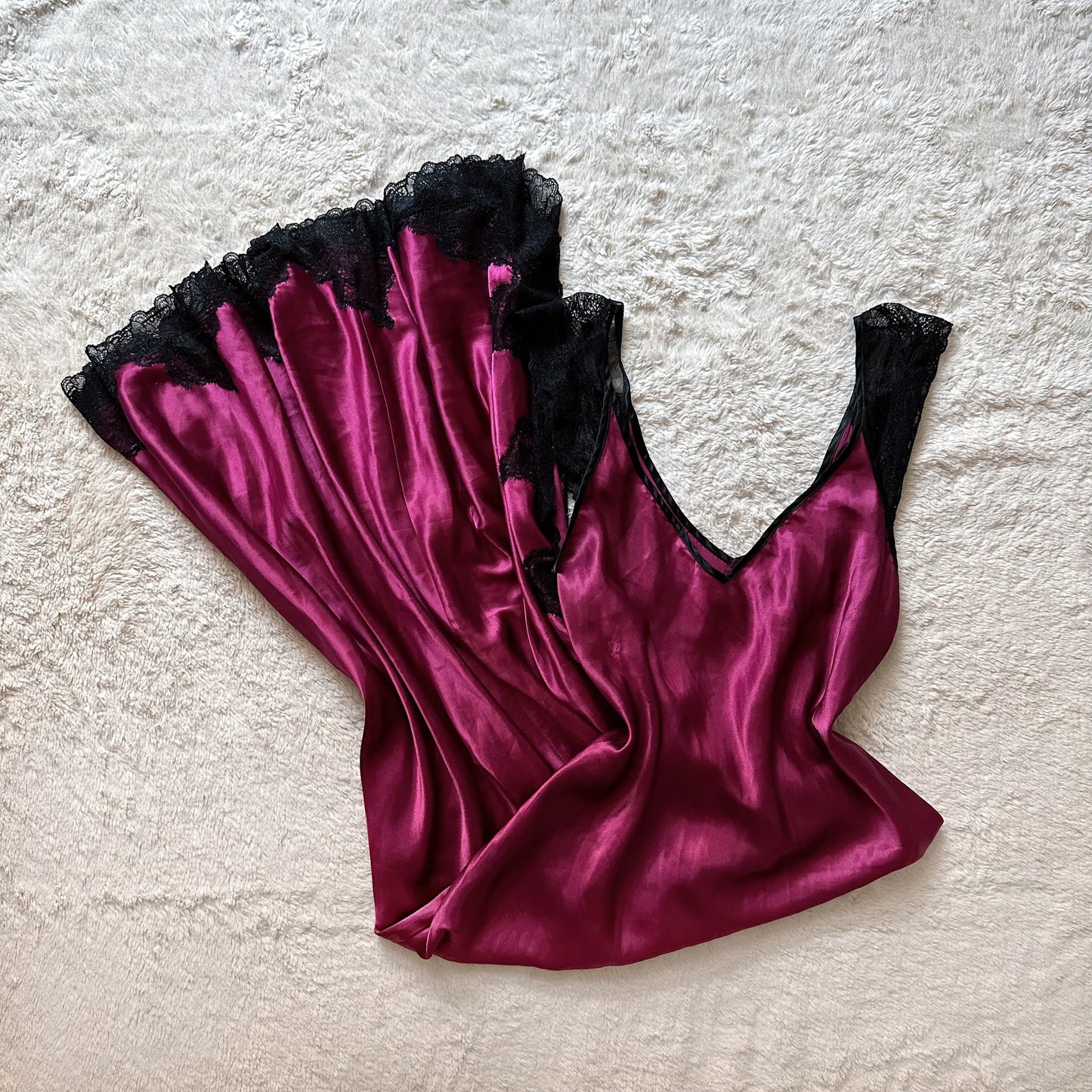 90's charmeuse cranberry gown