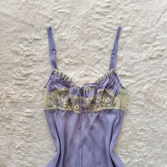 2002 lilac & pale yellow milkmaid chemise