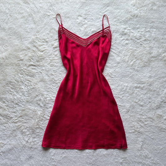 2001 ruby 100% silk slip dress