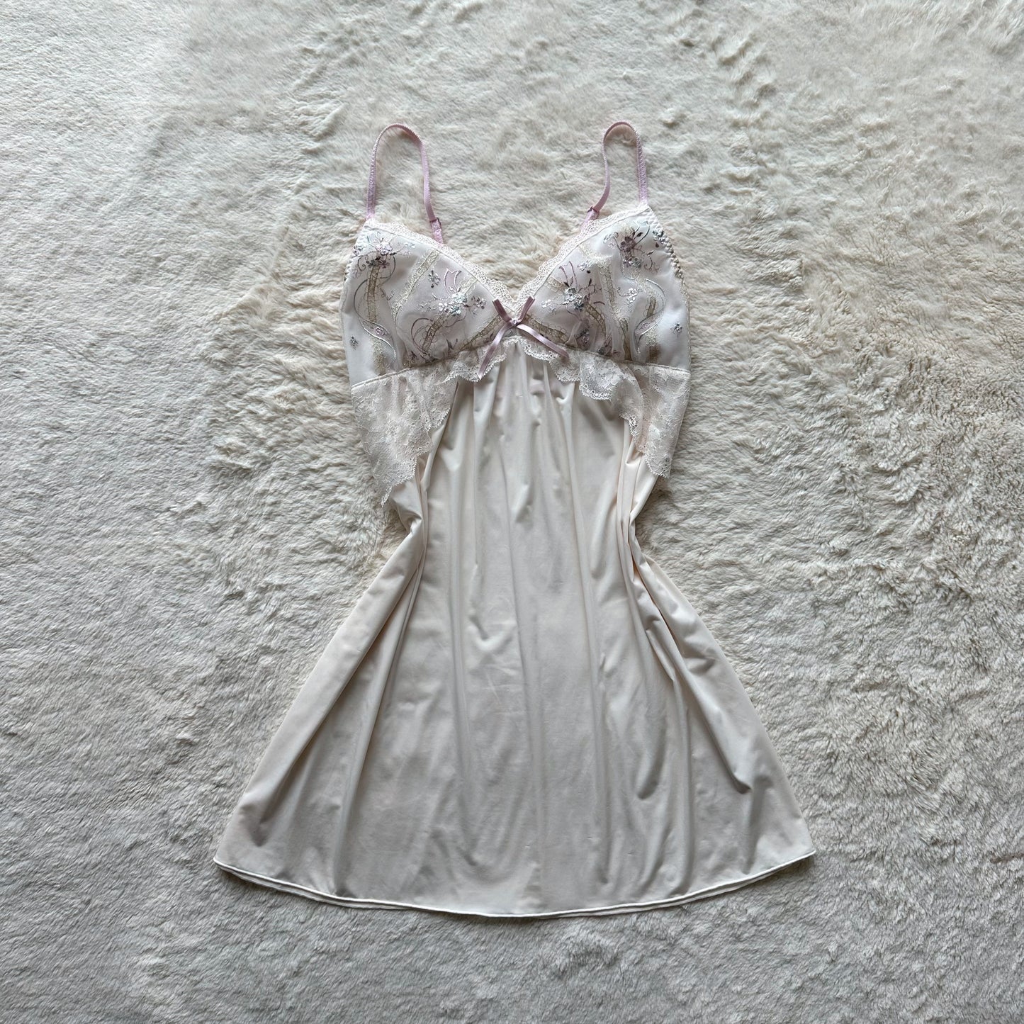 japanese brand ivory lilac slip dress