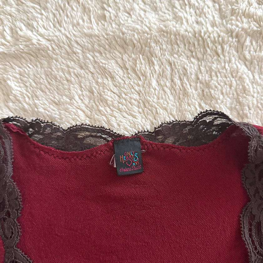 2000's wine and lace top