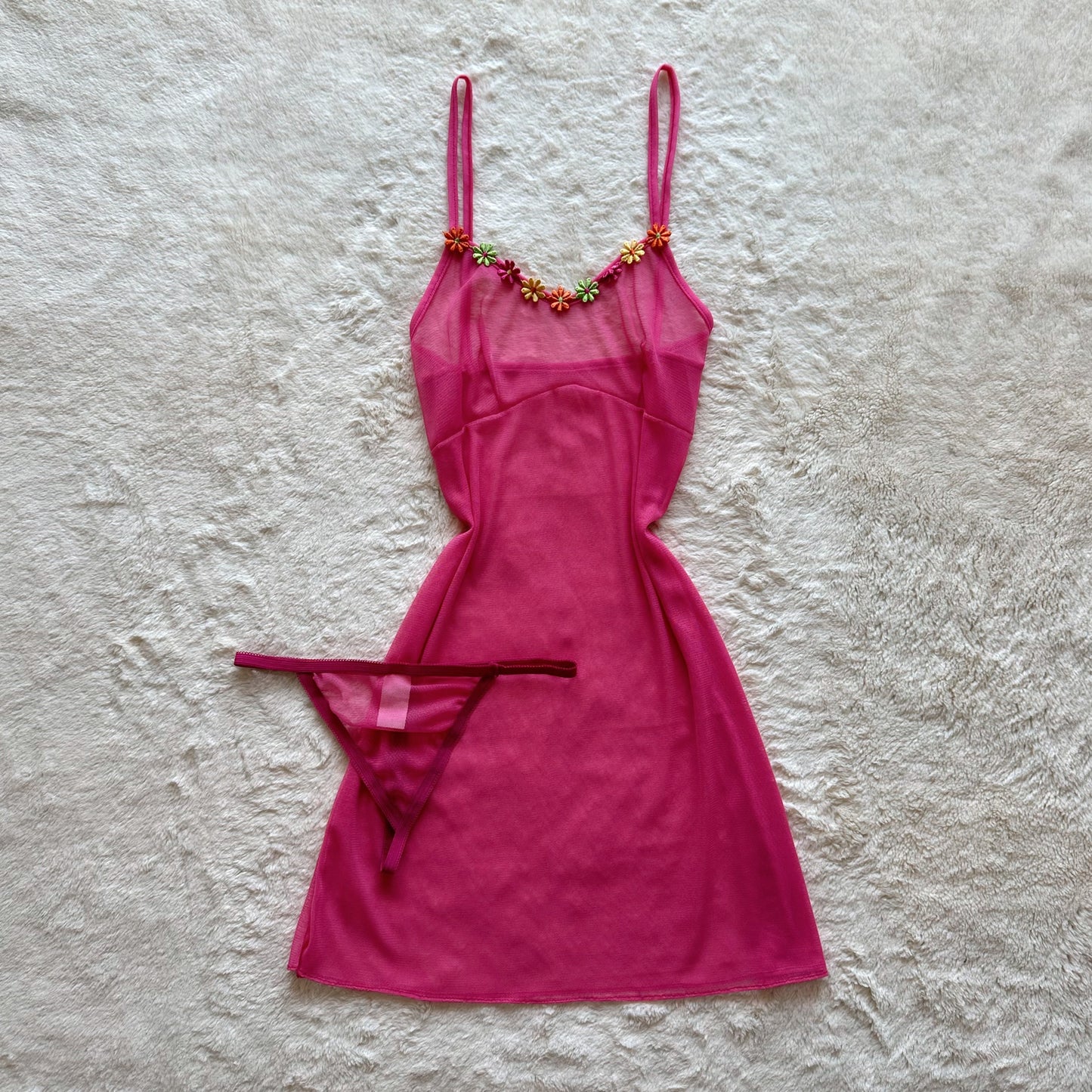 the flora slip set - barbie pink