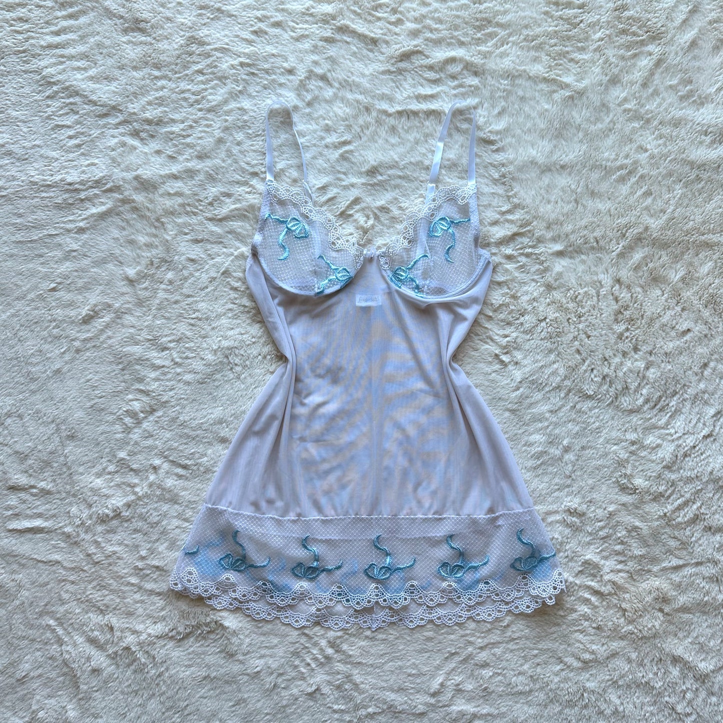 1990's ribbon mesh slip dress