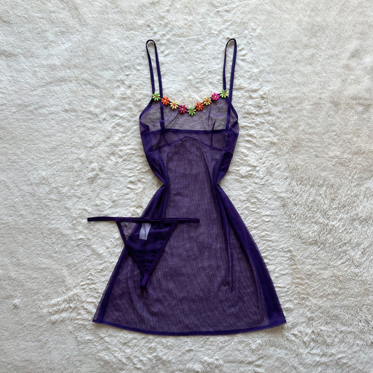 the flora slip set - deep violet