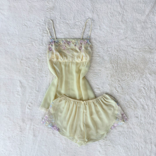 japanese brand chartreuse floral sleep set