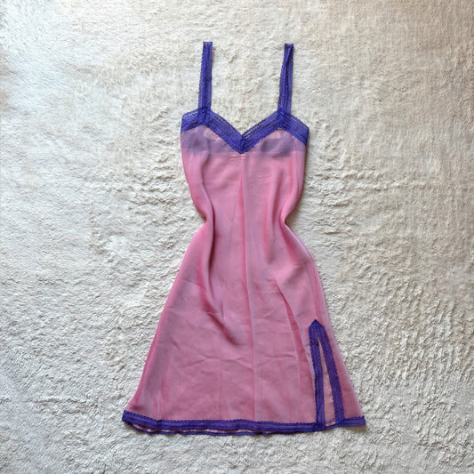 2000's persian pink + purple slip dress