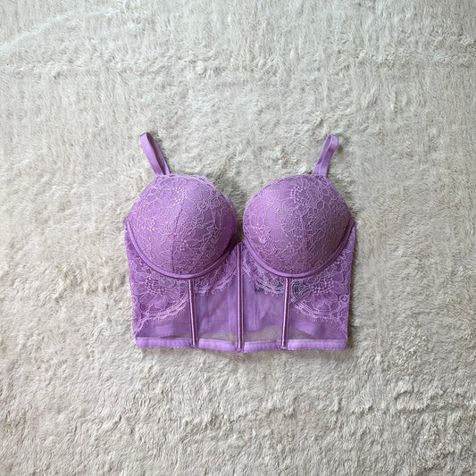 2021 lilac lace longline bra