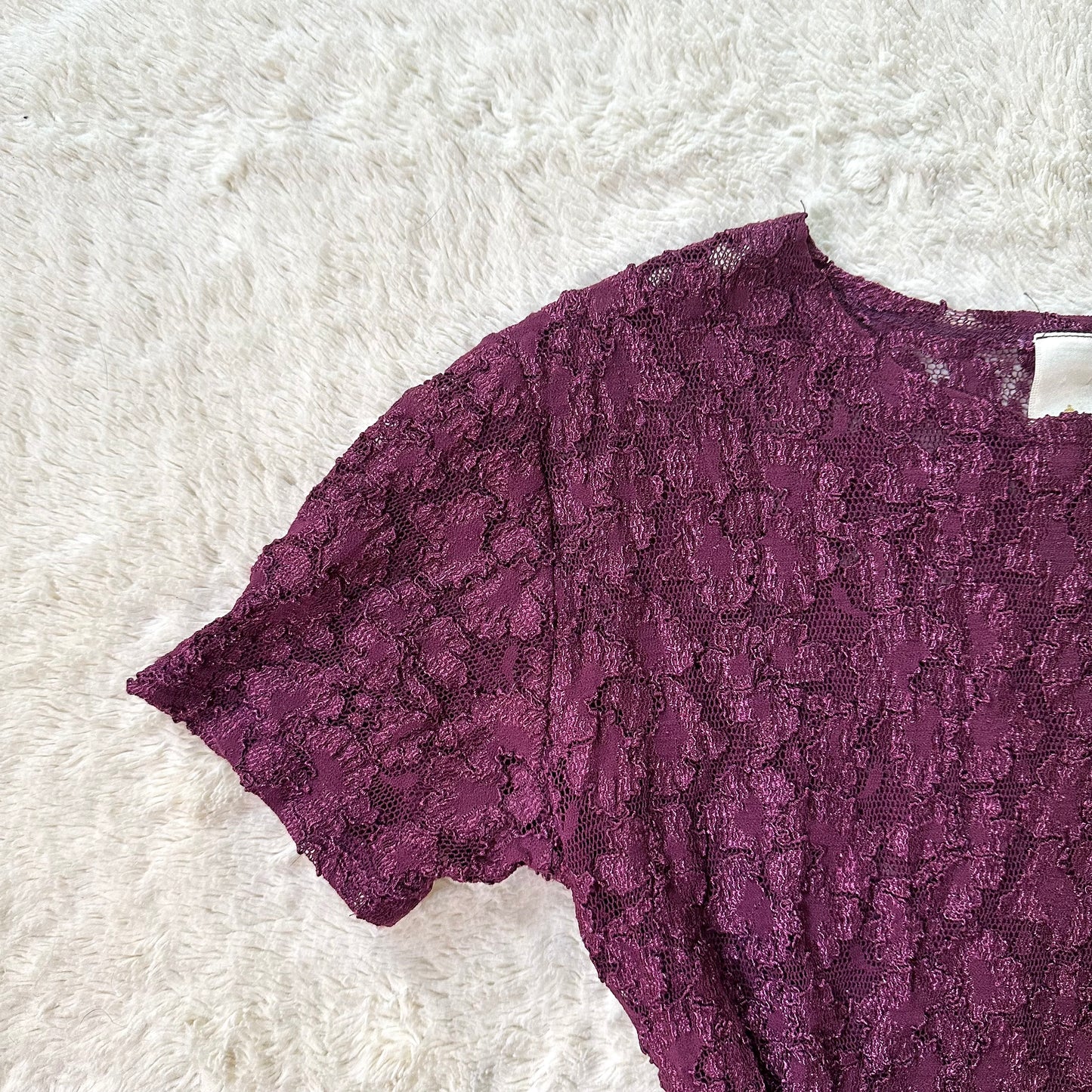 80's burgundy lace blouse