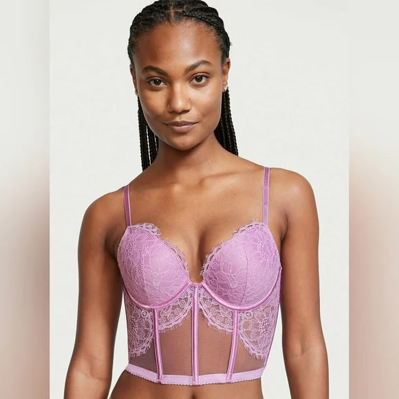 2021 lilac lace longline bra