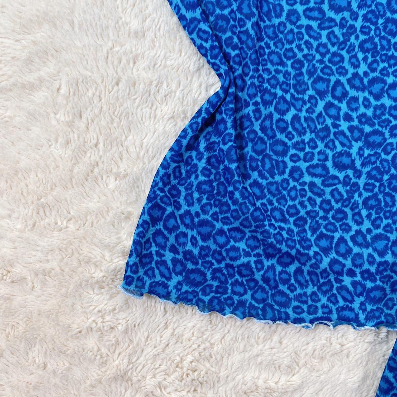 2000's blue cheetah cami set