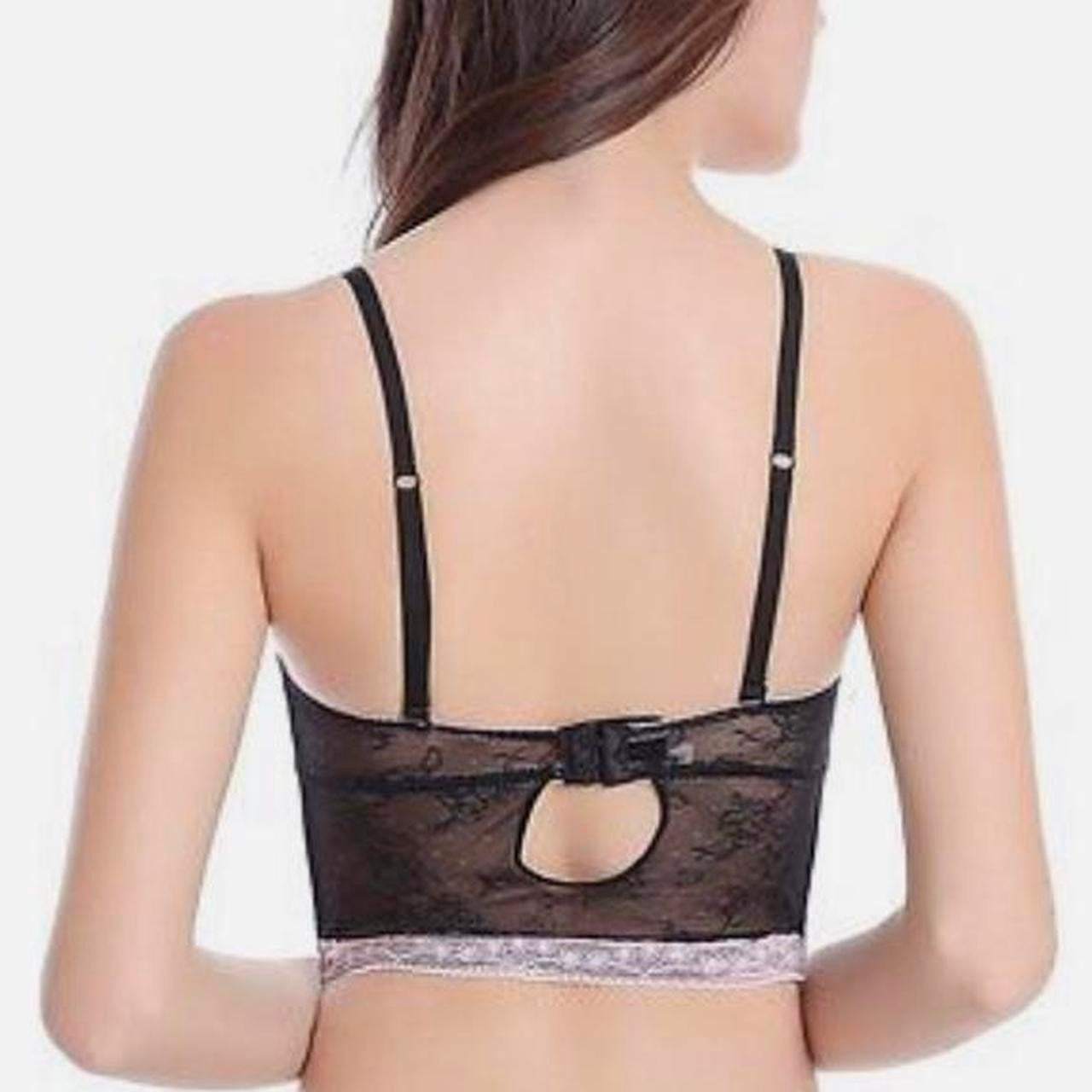 2000's black & pink demi longline bra