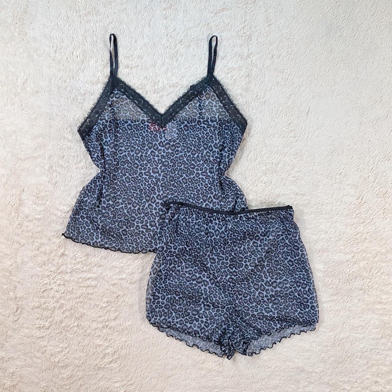 2000's snow leopard cami set