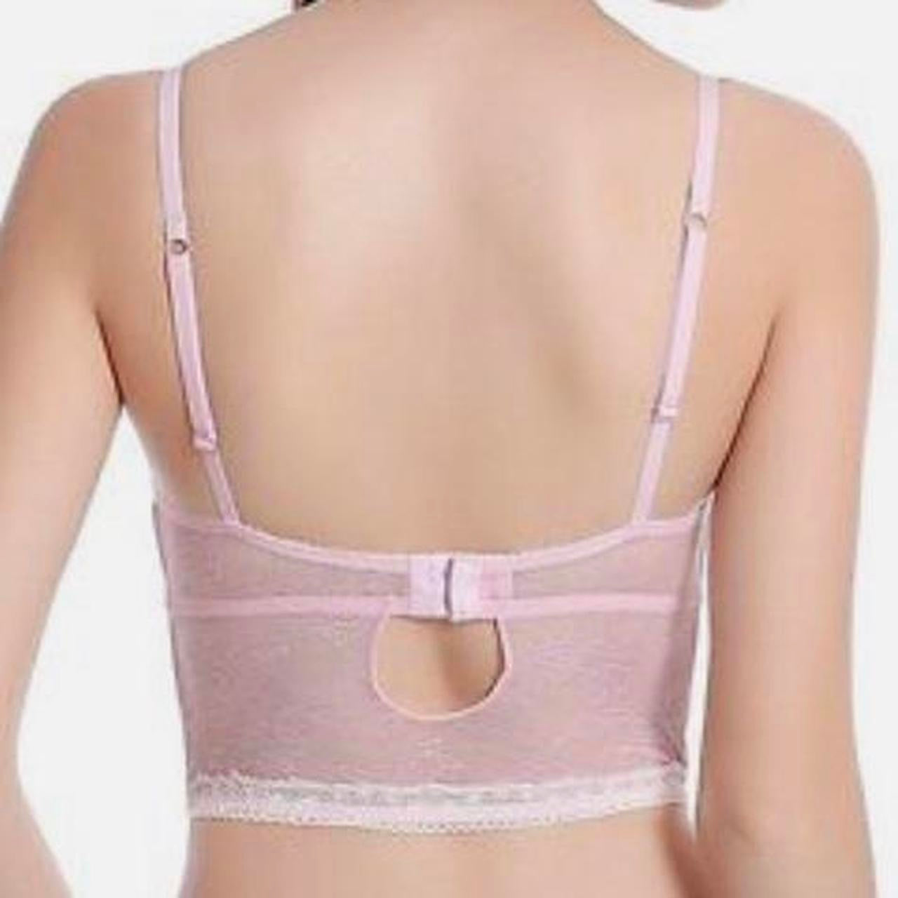 2000's baby pink demi longline bra