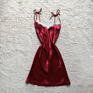 2000's silken scarlet slip dress