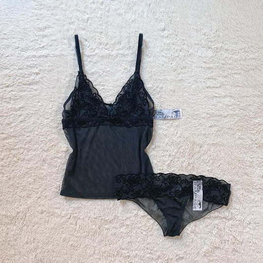 2000's velvet mesh cami set