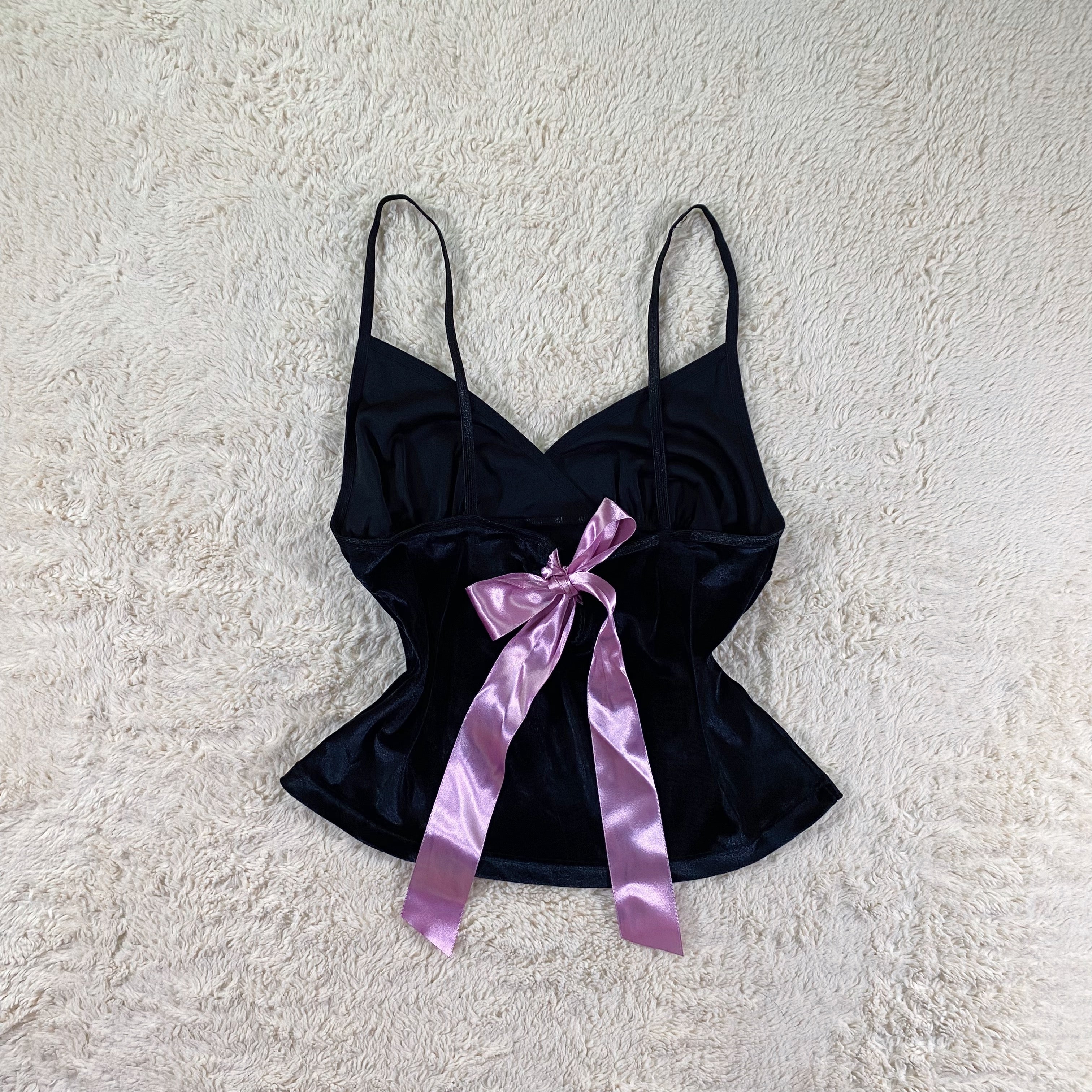2000's velvet ribbon cami