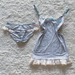 2000's bluebell cream stripe set