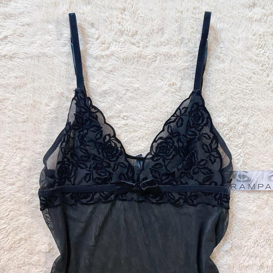 2000's velvet mesh cami set