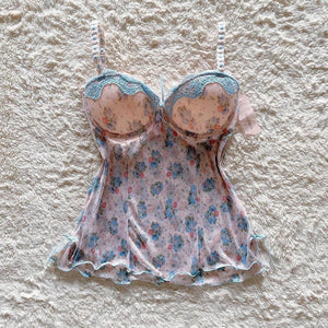2000's garden teacup bustier