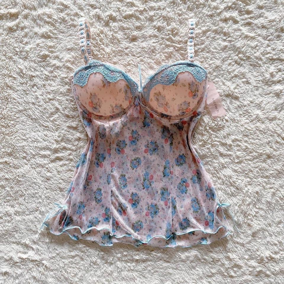 2000's garden teacup bustier